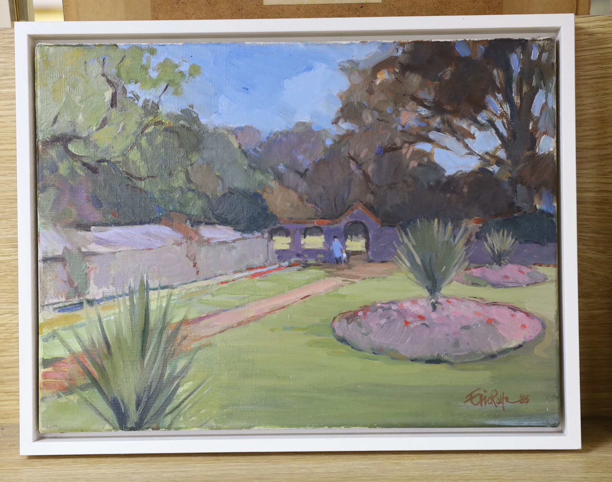 Eric Rolfe, oil on canvas, 'A Sussex Garden', signed, 30 x 40cm